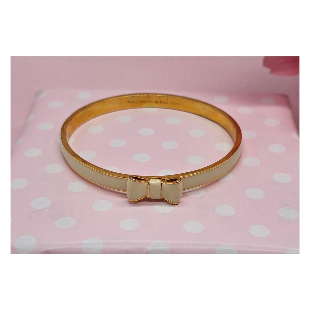 Kate Spade Cream Enamel Bow Bangle Bracelet